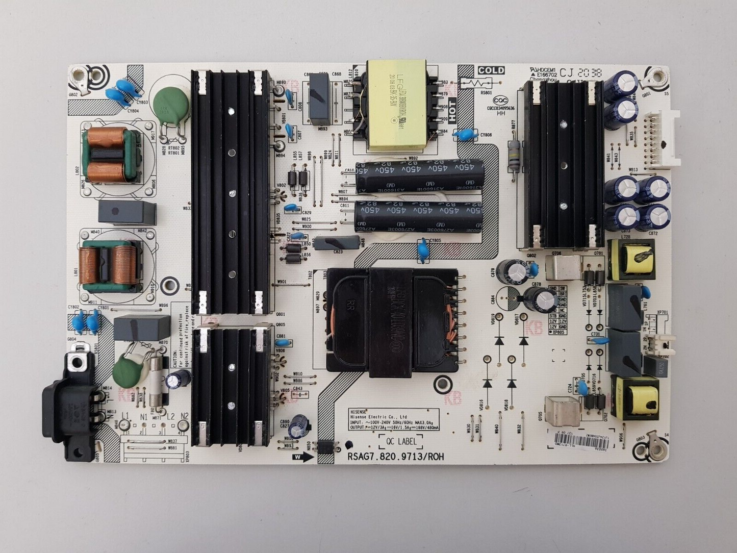 GENUINE HISENSE 50S8 POWER SUPPLY BOARD RSAG7.820.9713 HLL-9713WD