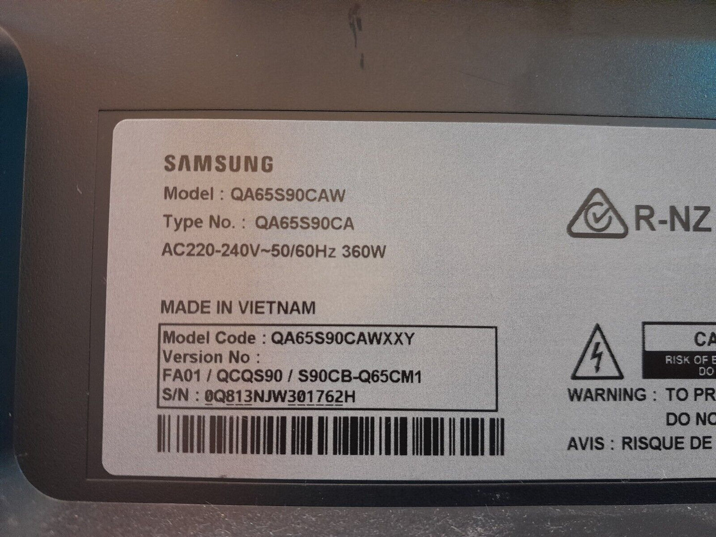 GENUINE SAMSUNG QA65S90CAW STAND AND PLATE