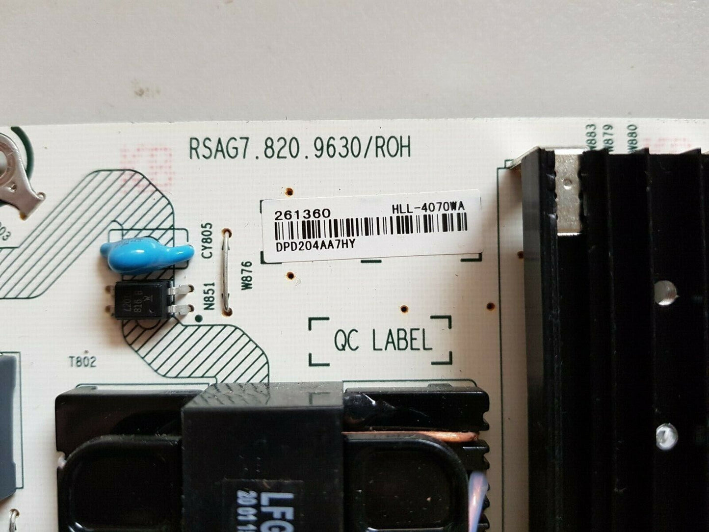 GENUINE HISENSE 65Q8 POWER SUPPLY BOARD RSAG7.820.9630 HLL-4070WA 261360