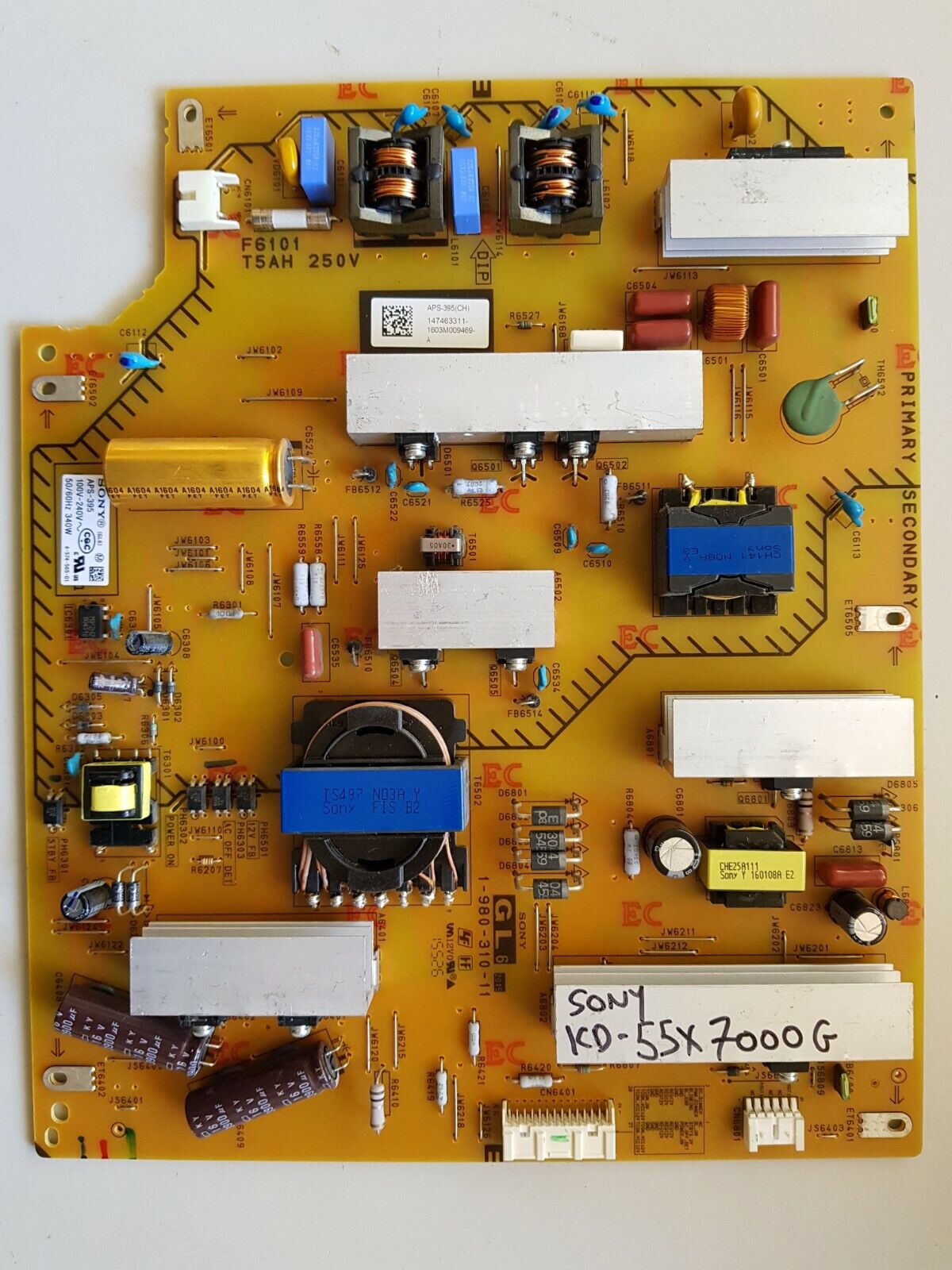 GENUINE SONY KD 55X7000G POWER SUPPLY BOARD GL6 APS-395 147463323 1-980-310-11