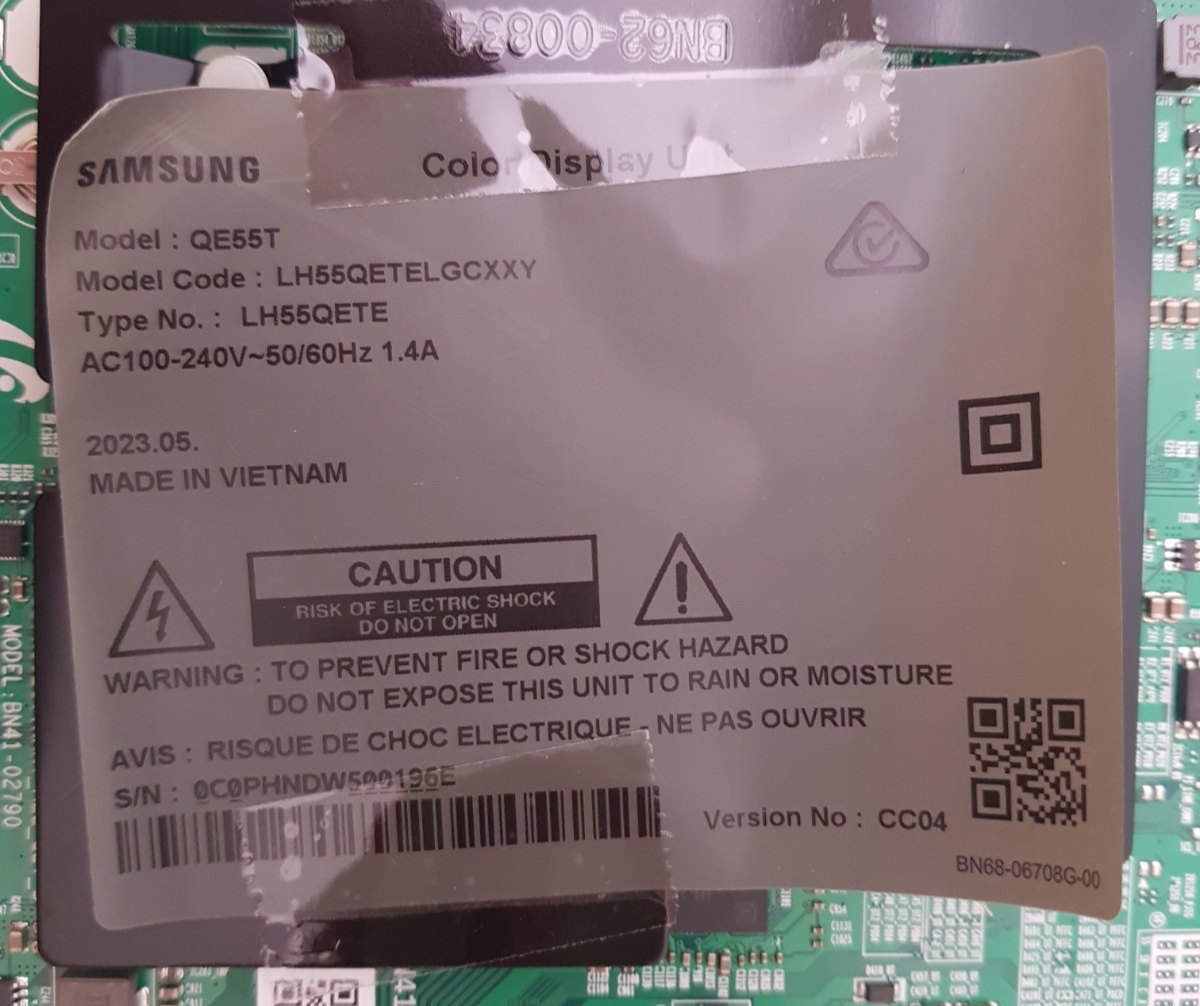 GENUINE SAMSUNG LH55QETELGCXXY DISPLAY UNIT MAIN BOARD BN94-15857N