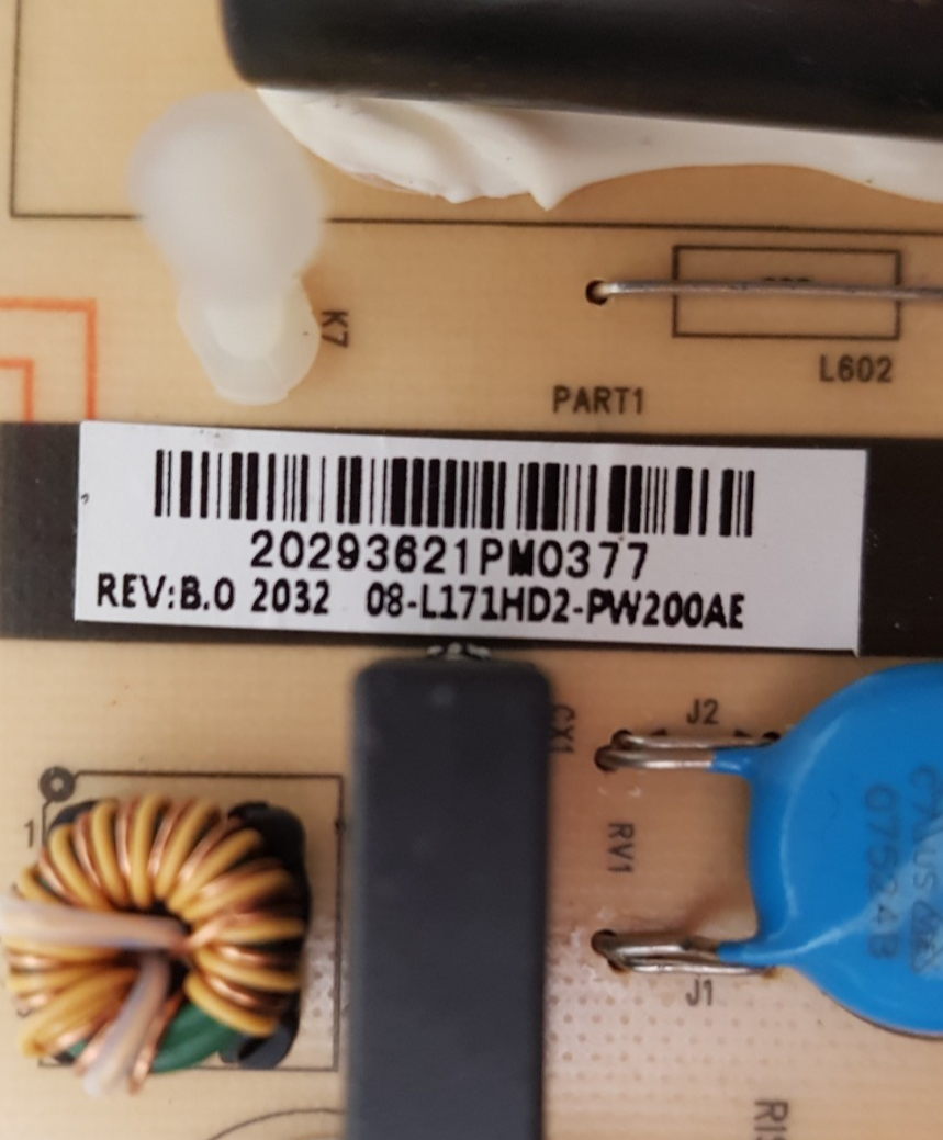 GENUINE TCL 65P615 POWER SUPPLY BOARD 40-L171H4-PWB1CG 08-L171HD2-PW200AE