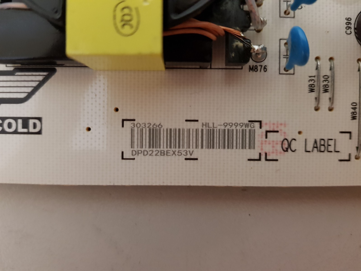GENUINE HISENSE 50A7HAU POWER SUPPLY BOARD RSAG7.820.9999 HLL-9999WG 303266