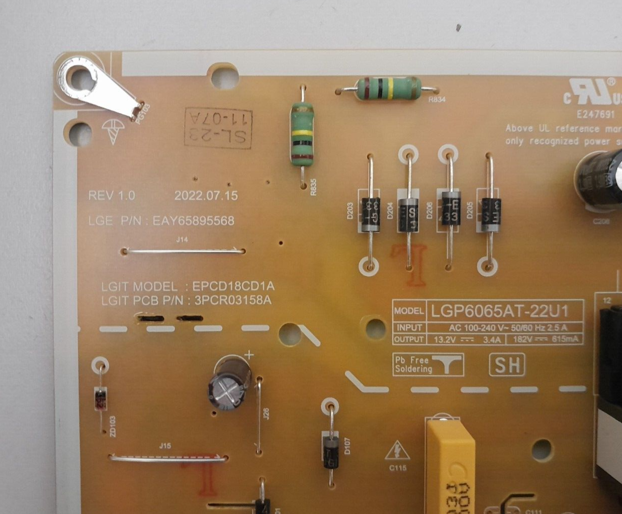 GENUINE LG 65UR8050PSB POWER SUPPLY BOARD EAY65895568 EPCD18CD1A 3PCR03158A