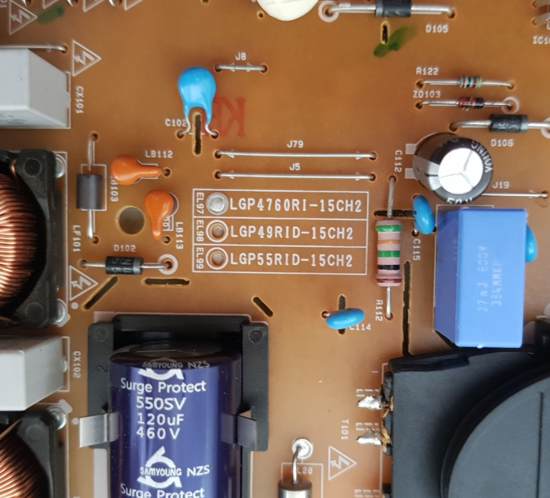 GENUINE LG 55LF6300 POWER SUPPLY BOARD EAY63689101 EAX66203101 LGP4760R1-15CH2