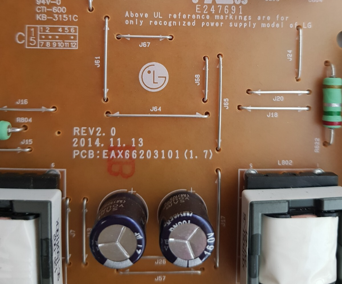 GENUINE LG 55LF6300 POWER SUPPLY BOARD EAY63689101 EAX66203101 LGP4760R1-15CH2