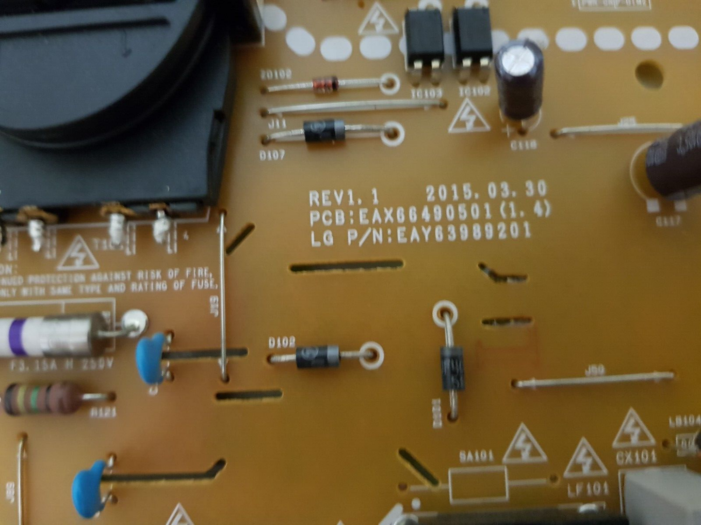 GENUINE LG 49UF680T POWER SUPPLY BOARD EAY63989201 LGP49E-15UL2