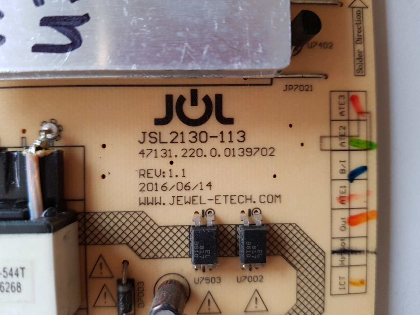 GENUINE HITACHI UZ557200 POWER SUPPLY BOARD JSL2130-113