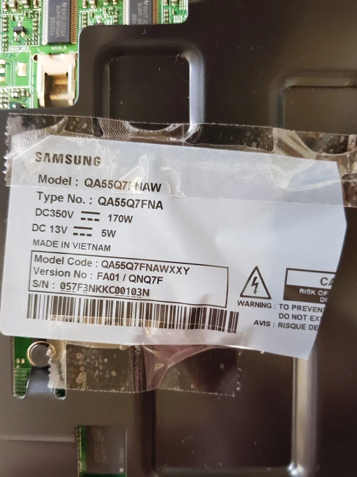 GENUINE SAMSUNG QA55Q7FNAW (VER FA01) MAIN BOARD BN94-12831Q BN41-02634B