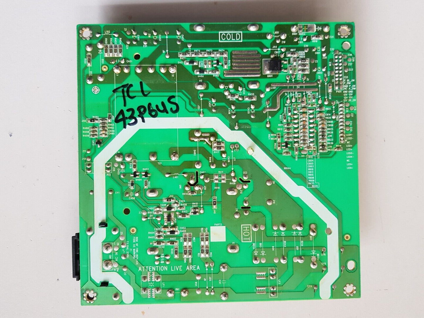 GENUINE TCL 43P6US POWER SUPPLY BOARD 40-L121H4-PWB1CG 08-L121W44-PW200AG