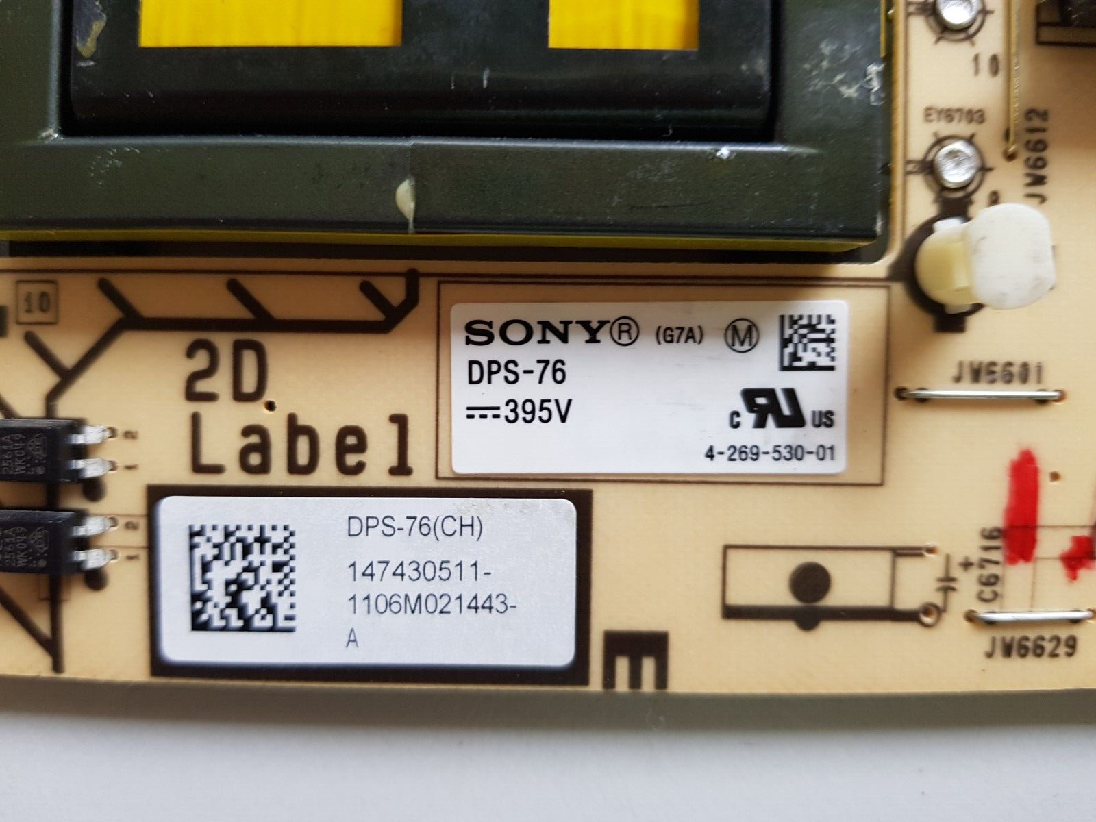 GENUINE SONY KDL55NX720 POWER SUPPLY BOARD DPS-76(CH) 1-883-923-11 G7 147430511