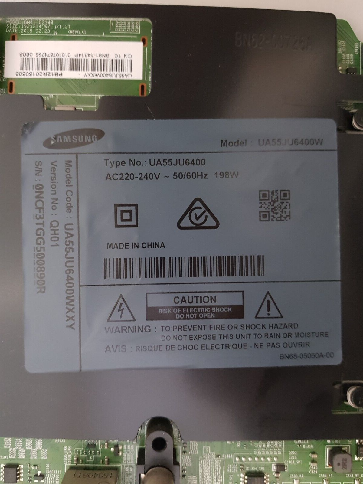 GENUINE SAMSUNG UA55JU6400 WXXY (VER QH01) MAIN BOARD BN94-14314P