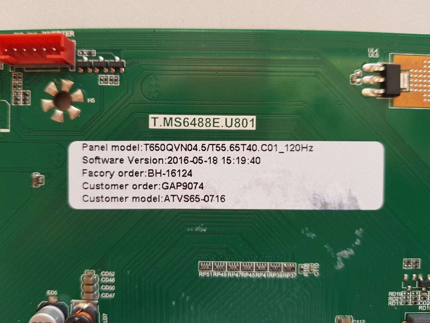 GENUINE BAUHN ATVS65-0716 MAIN BOARD T.MS6488E.U801 T650QVN04.5