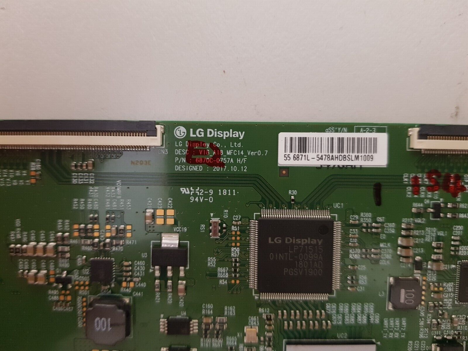 GENUINE PANASONIC TH-55FX700A T-CON BOARD 6871L-5478A 6870C-0757A