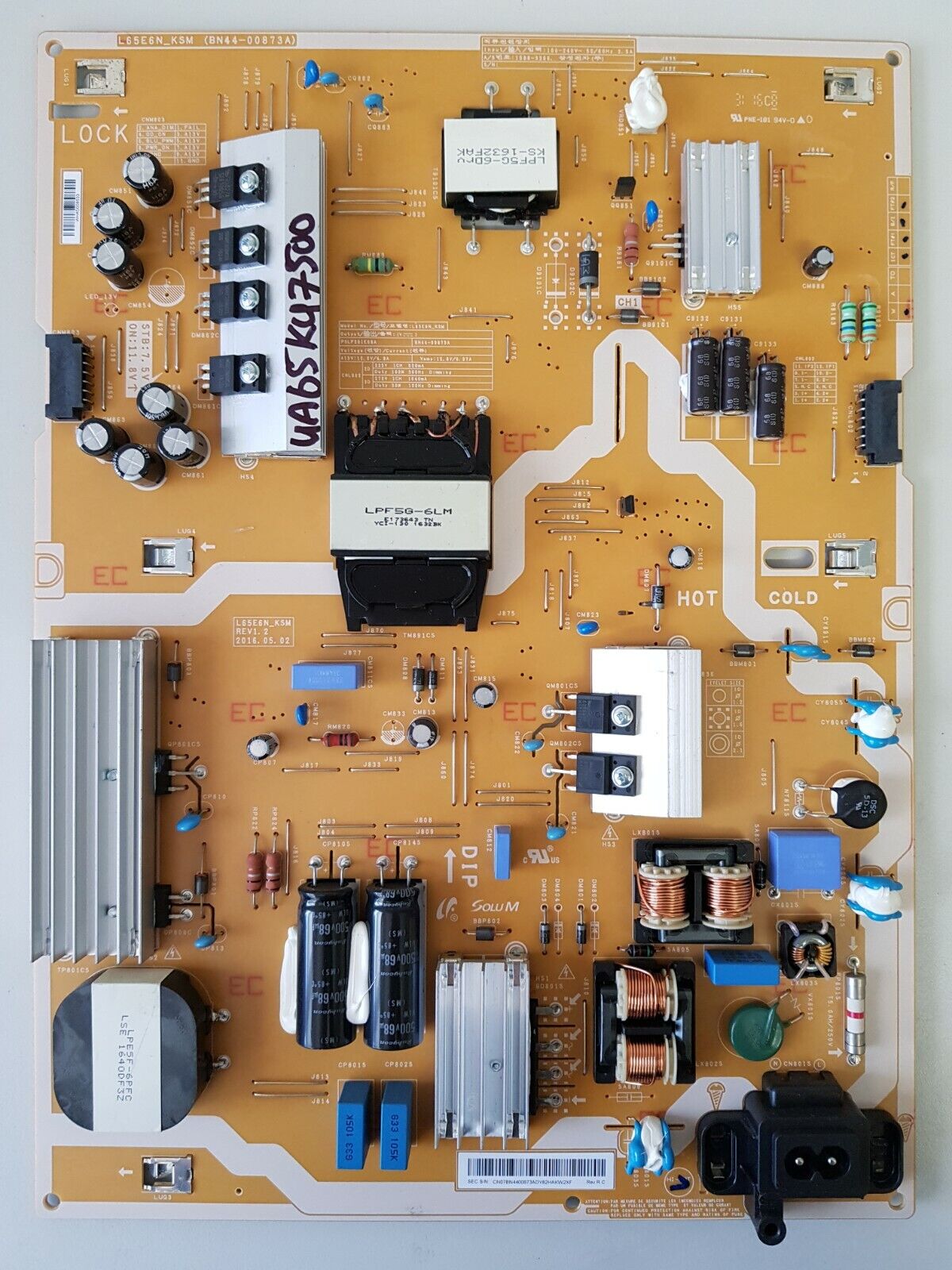 GENUINE SAMSUNG UA65KU7500 POWER SUPPLY BOARD BN44-00873A L65E6N_KSM PSLF201E08A