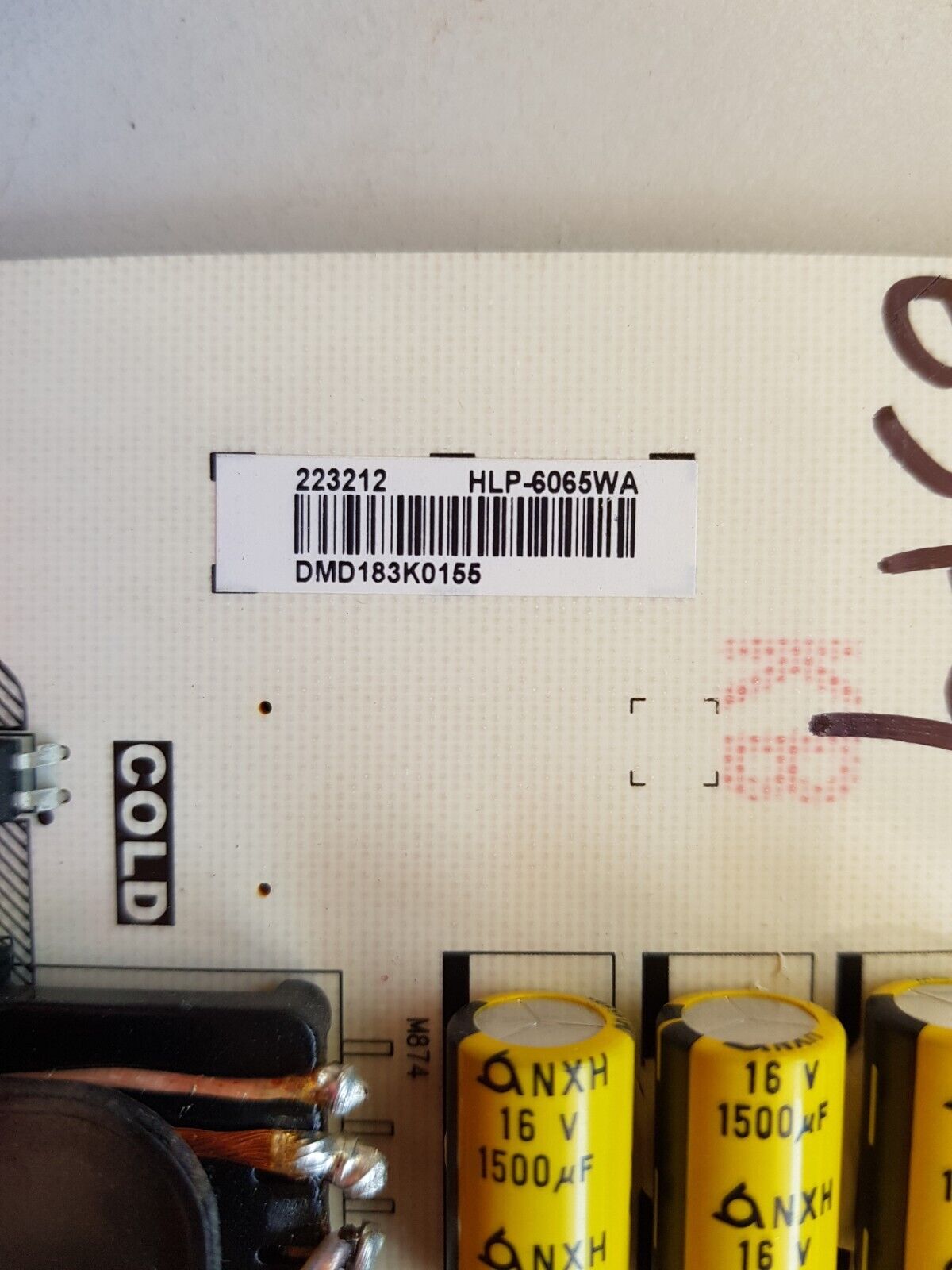 GENUINE HISENSE 65P9 POWER SUPPLY BOARD RSAG7.820.7902 223212 HLP-6065WA