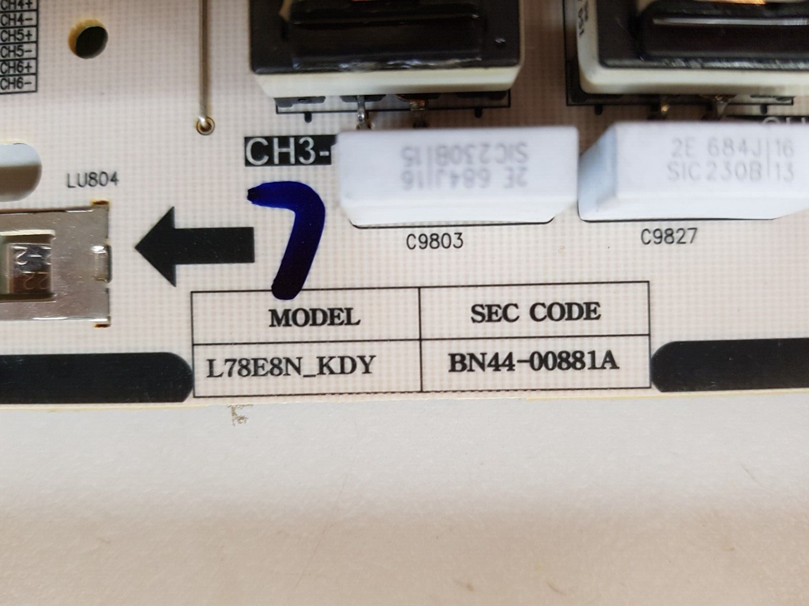 GENUINE SAMSUNG UA75KS9005 POWER SUPPLY BOARD BN44-00881A L78E8N_KDY