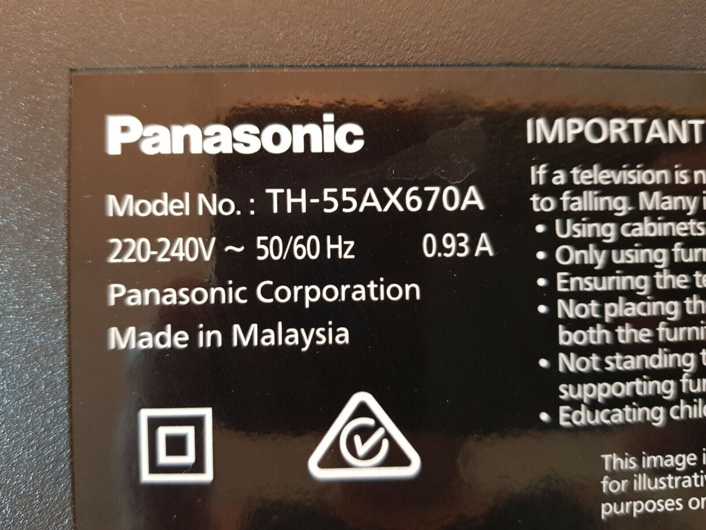 GENUINE PANASONIC TH-55AX670A STAND & SCREWS