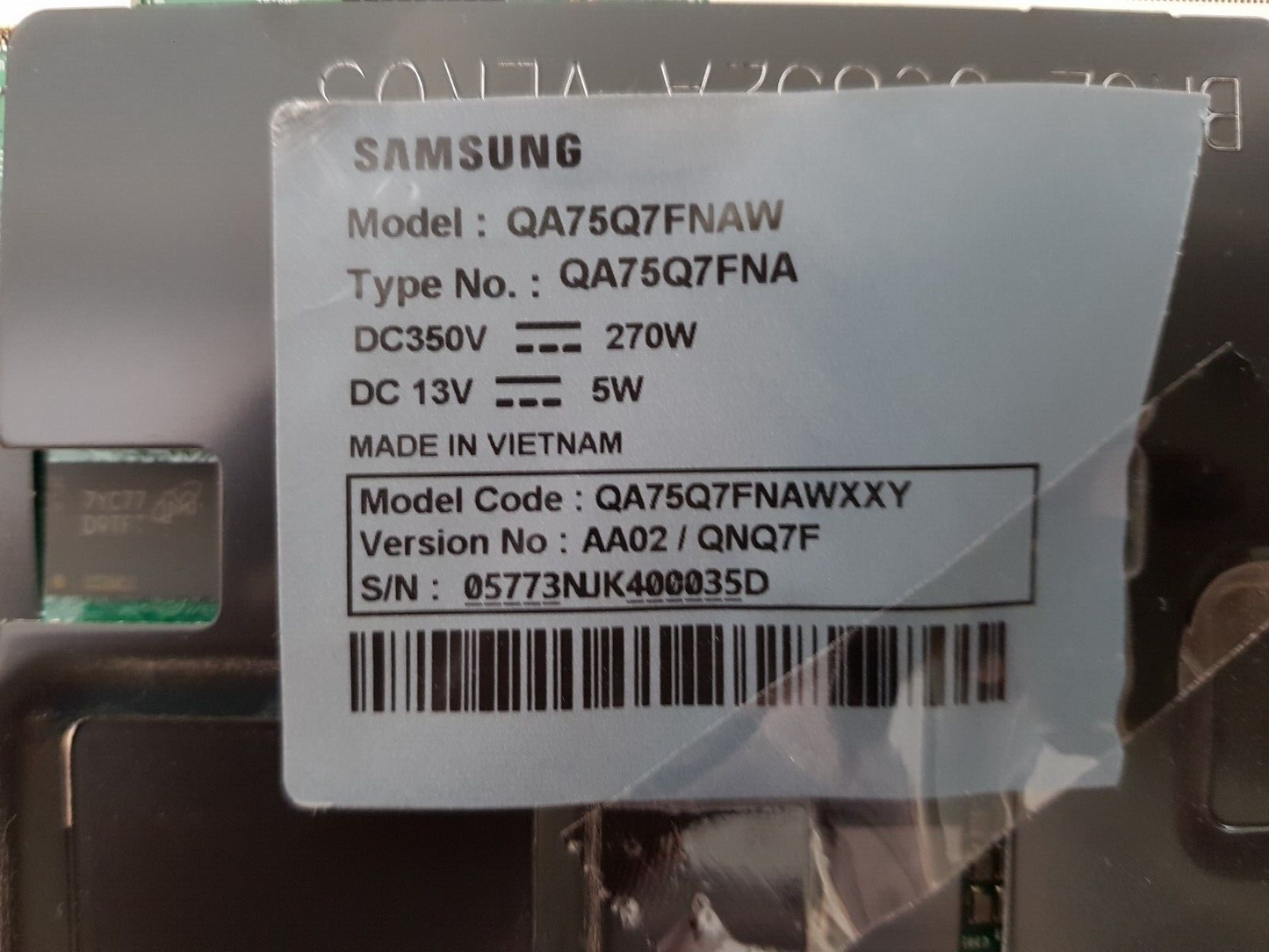 GENUINE SAMSUNG QA75Q7FNAW XXY (VER AA02) MAIN BOARD BN94-12833L