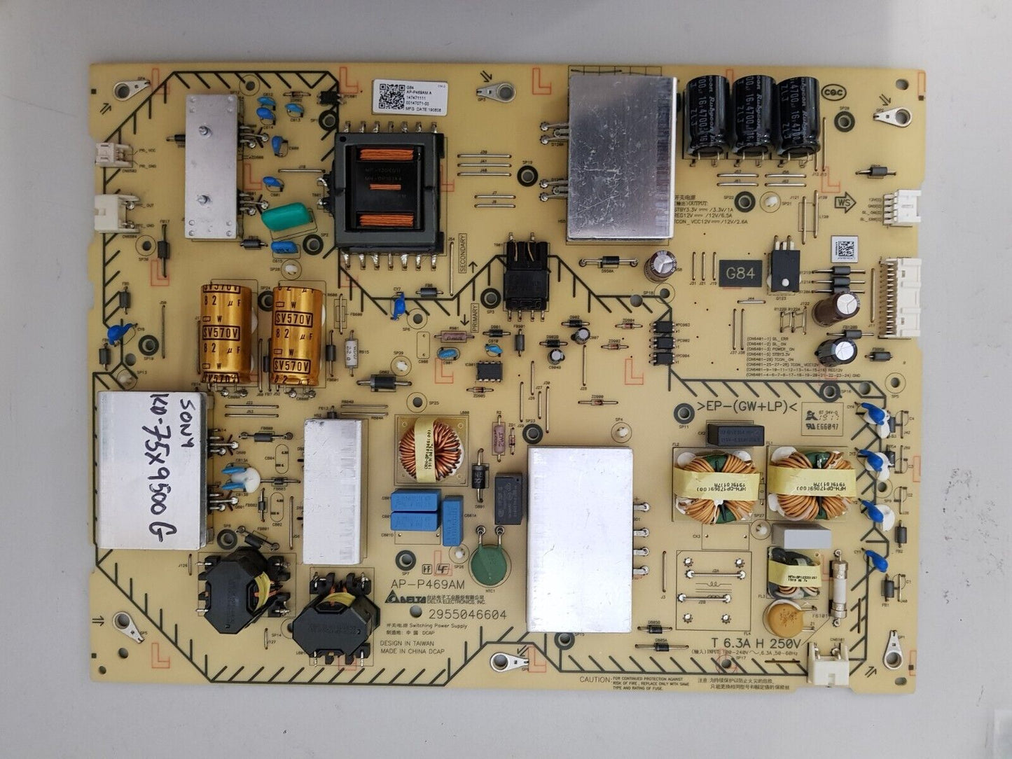 GENUINE SONY KD- 75X9500G POWER SUPPLY BOARD G84 AP-P469AM 147471111 2955046604