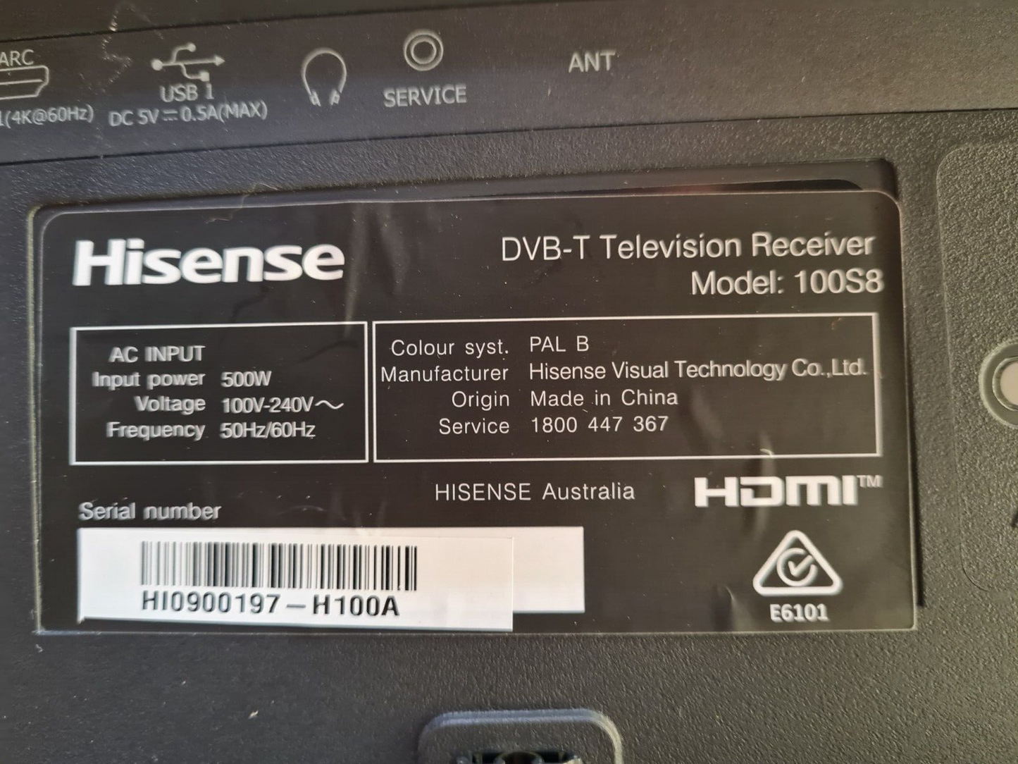 GENUINE HISENSE 100S8 MAIN BOARD HA100U7FUWTG RSAG7.820.9691