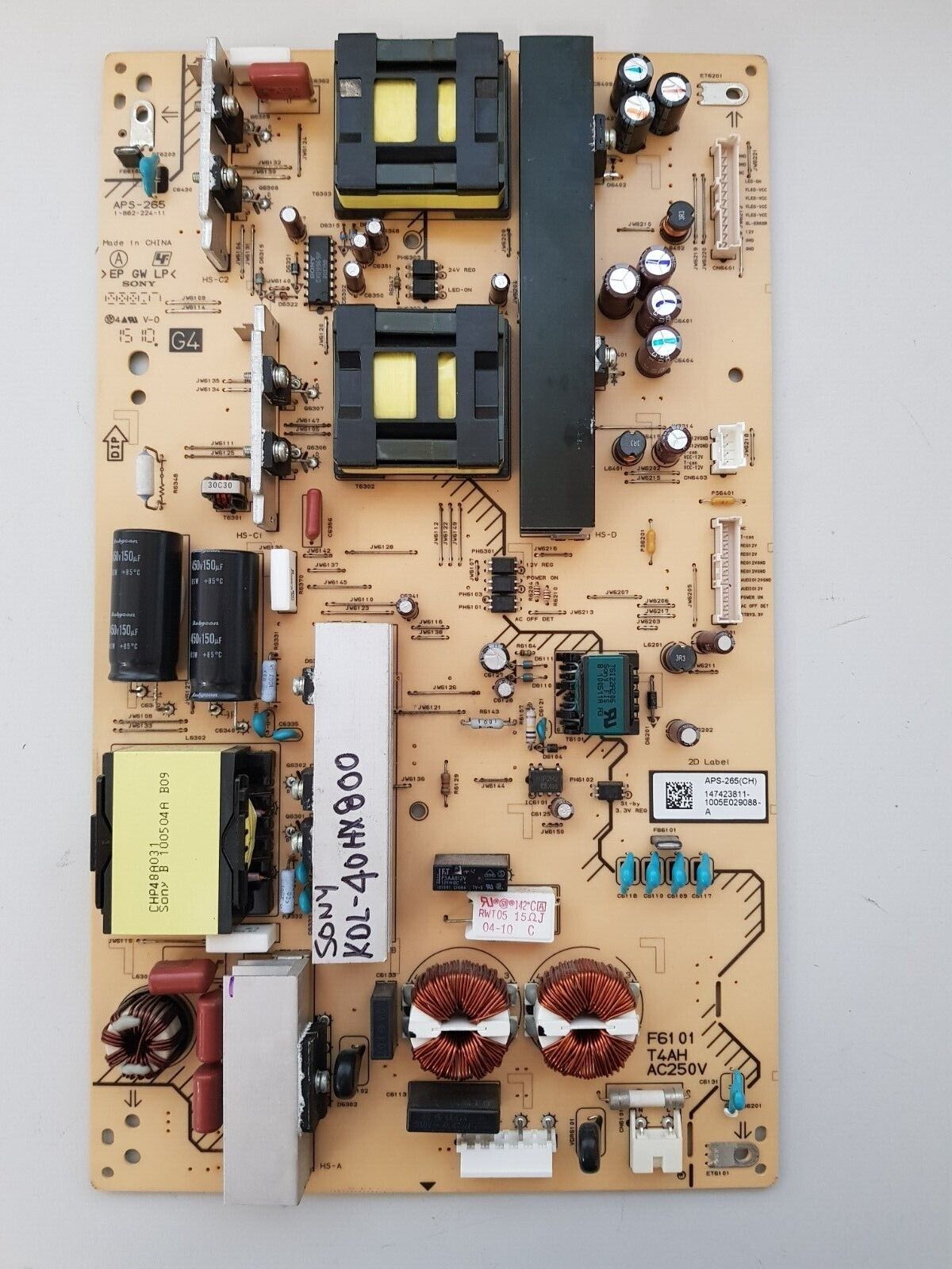 GENUINE SONY KDL-40HX800 POWER SUPPLY BOARD APS-265(CH) G4