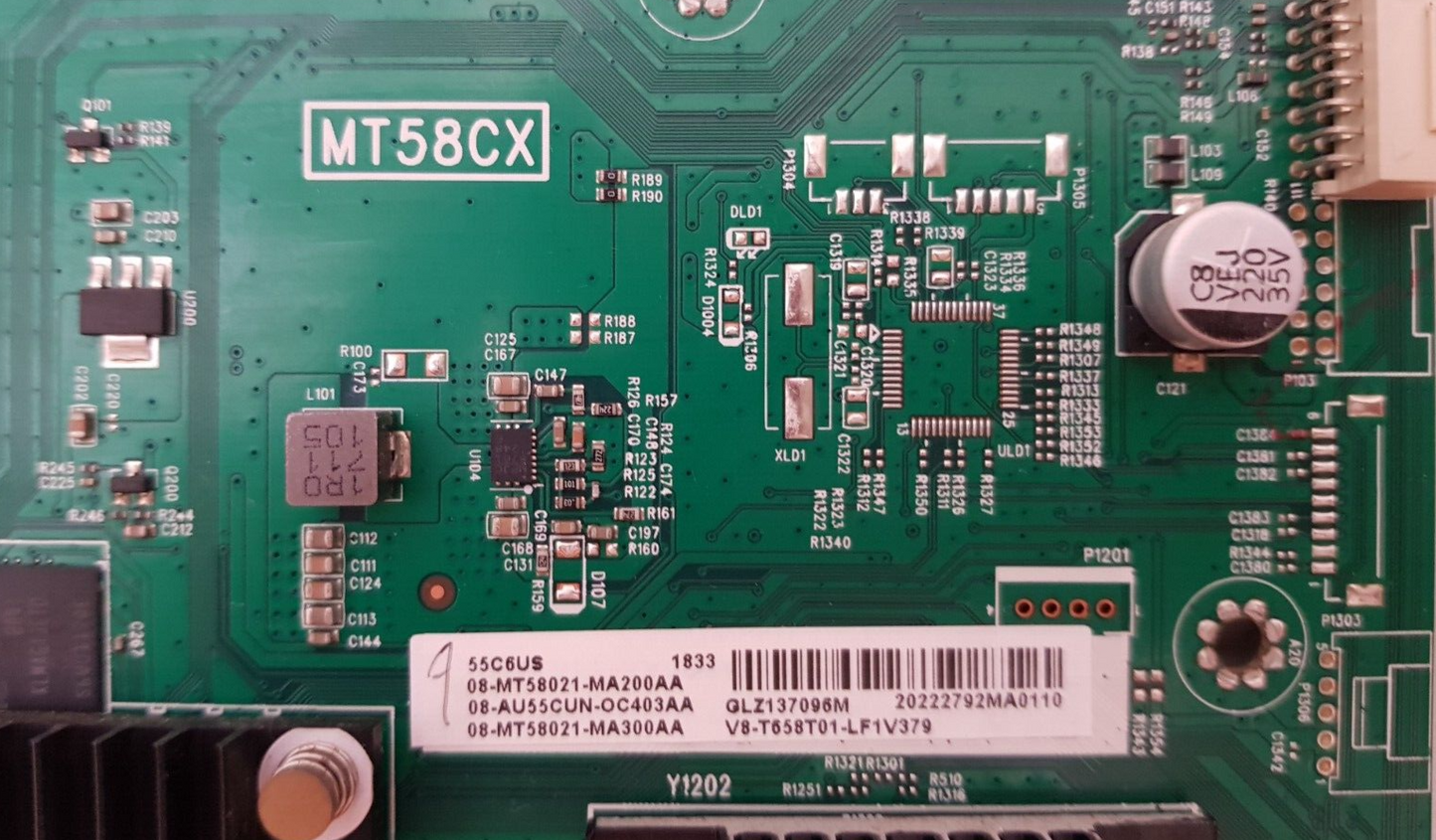GENUINE TCL 55C6US MAIN BOARD 40-MT58C2-MAB4HG MT58CX V8-T658T01-LF1V379