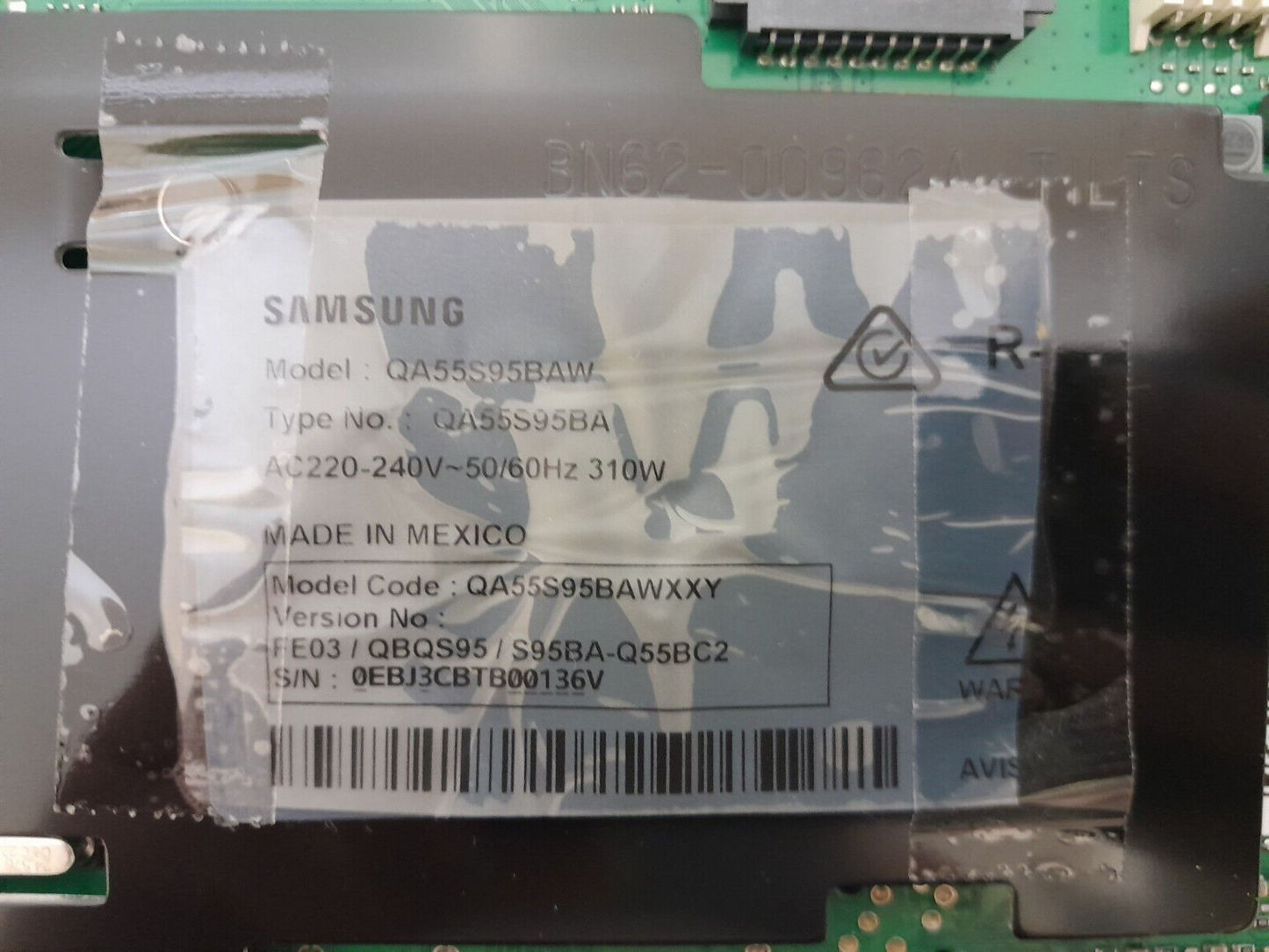 GENUINE SAMSUNG QA55S95BAW XXY (VER FE03) MAIN BOARD BN94-17608K