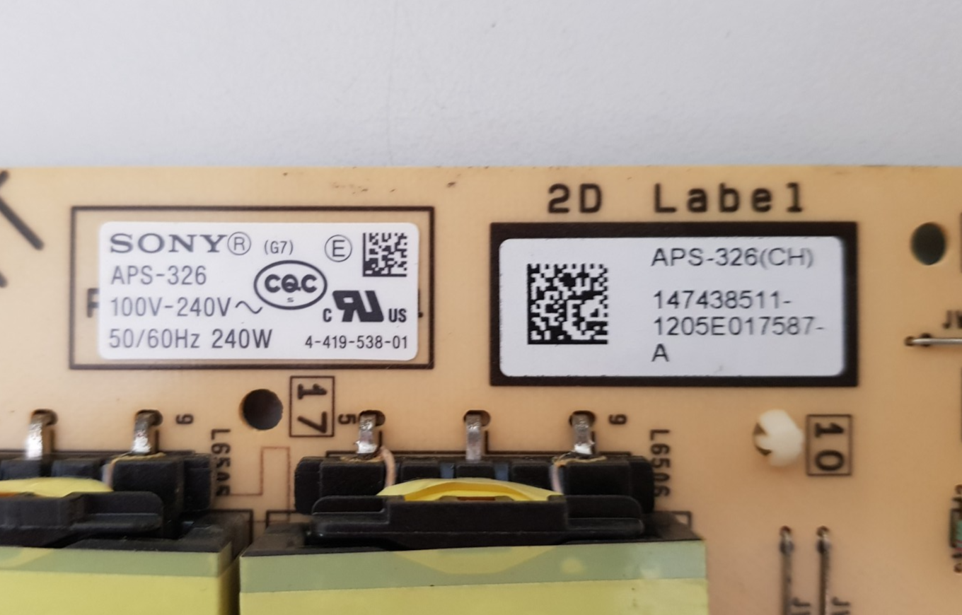 GENUINE SONY KDL 55HX850 POWER SUPPLY BOARD G7 147438511 APS-326