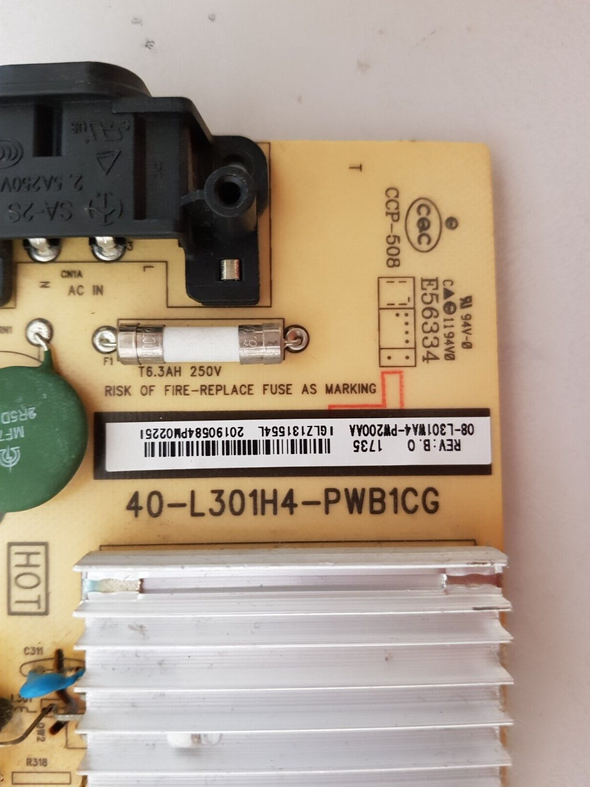 GENUINE TCL 65P20US POWER SUPPLY BOARD 40-L301W4-PWD1CG 08-L301WA4-PW200AA