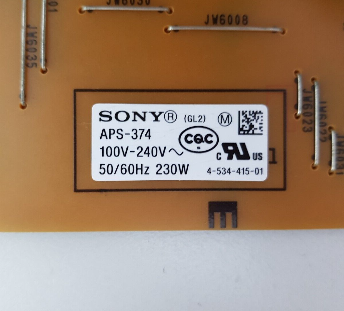 GENUINE SONY KD- 60W800B POWER SUPPLY BOARD GL2 1-893-326-11 APS-374 147458612