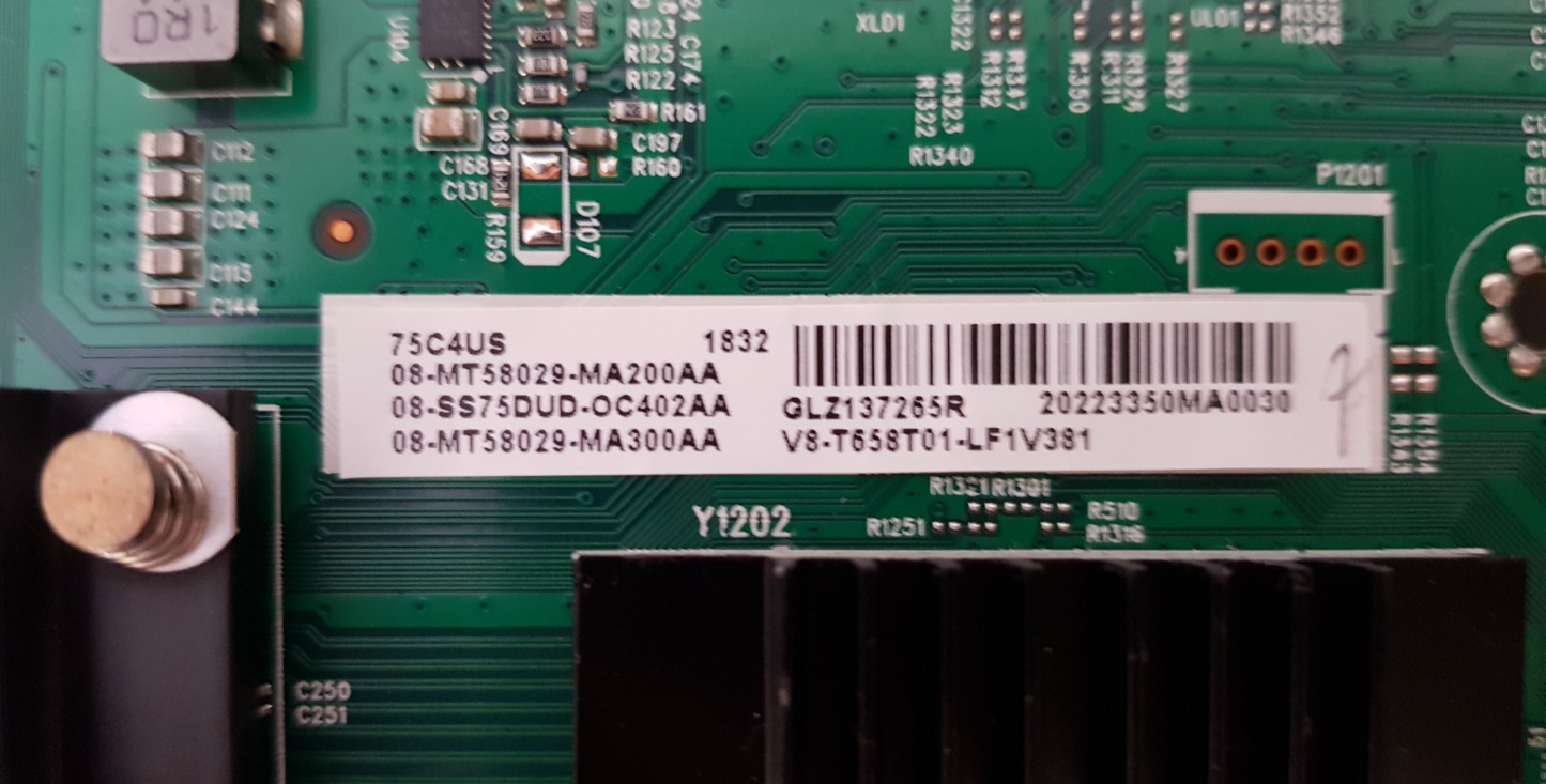 GENUINE TCL 75C4US MAIN BOARD MT58CX 40-MT58C2-MAB4HG V8-T658T01