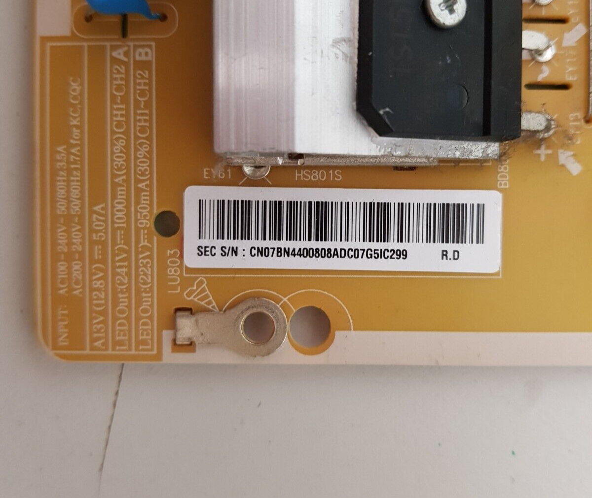 GENUINE SAMSUNG UA60JU6400 POWER SUPPLY BOARD BN44-00808A L65S6N_FDY