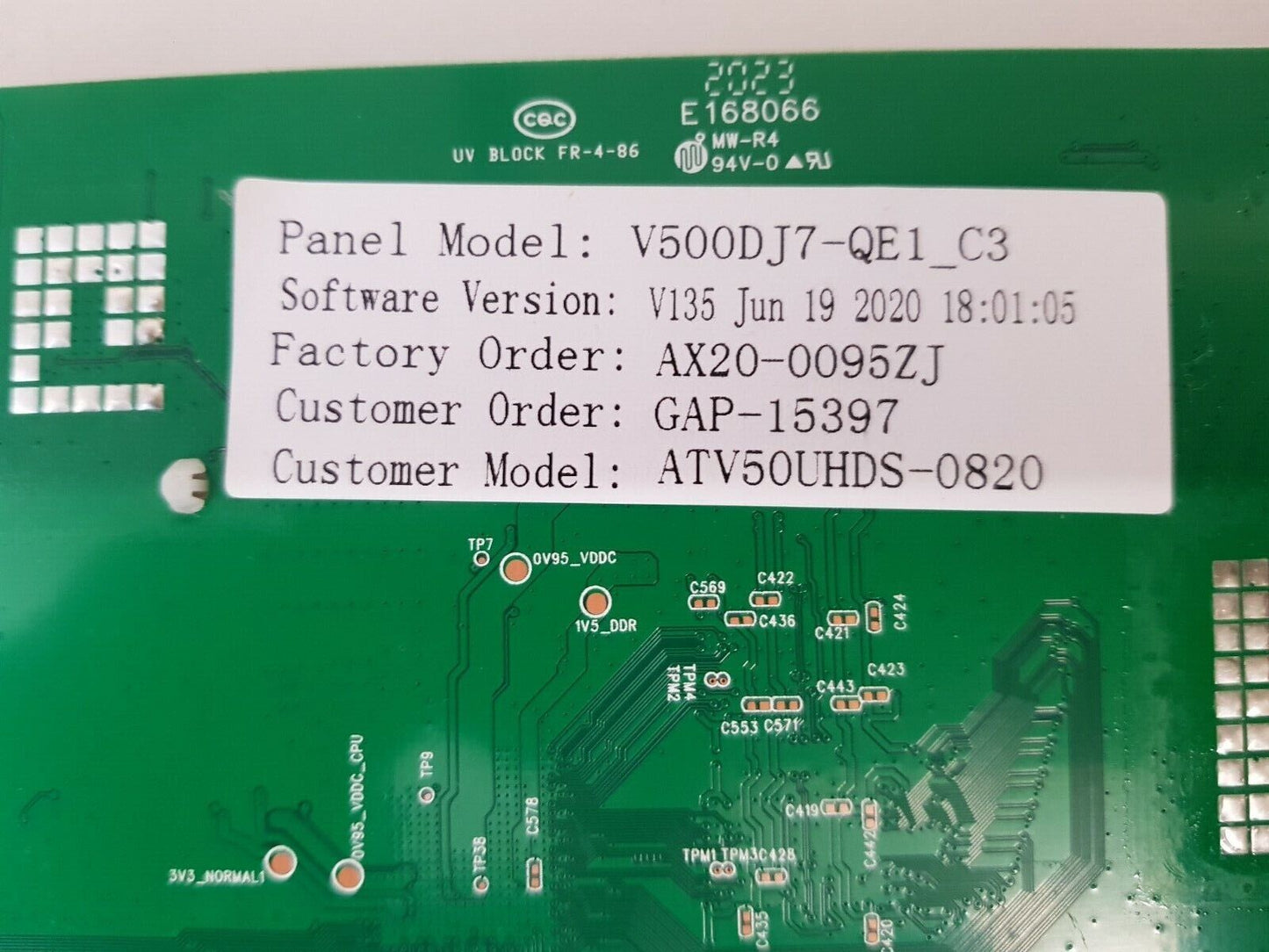 GENUINE BAUHN ATV-50UHDS-0820 MAIN BOARD 35023785 34027535 MAC 18AFA101CBEB