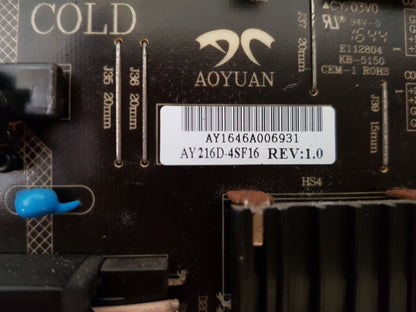 SONIQ S55UV16B-AU POWER SUPPLY BOARD AY216D-4SF16