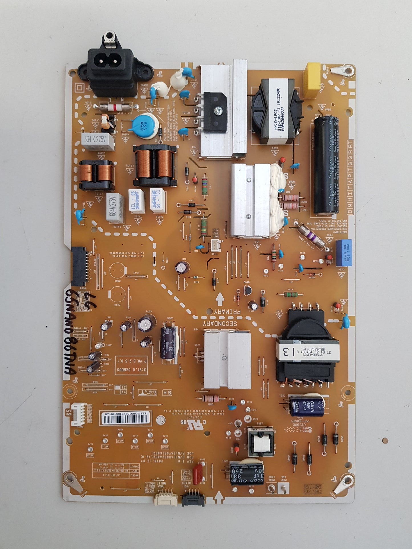 LG 65NANO86TNA POWER SUPPLY BOARD EAX68248021 2.0 LGP65-19UL6 EAY65169921