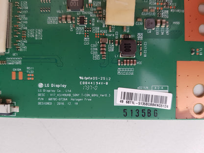 SONY KD- 49X7000E T-CON BOARD 6871L-5135B 6870C-0726A