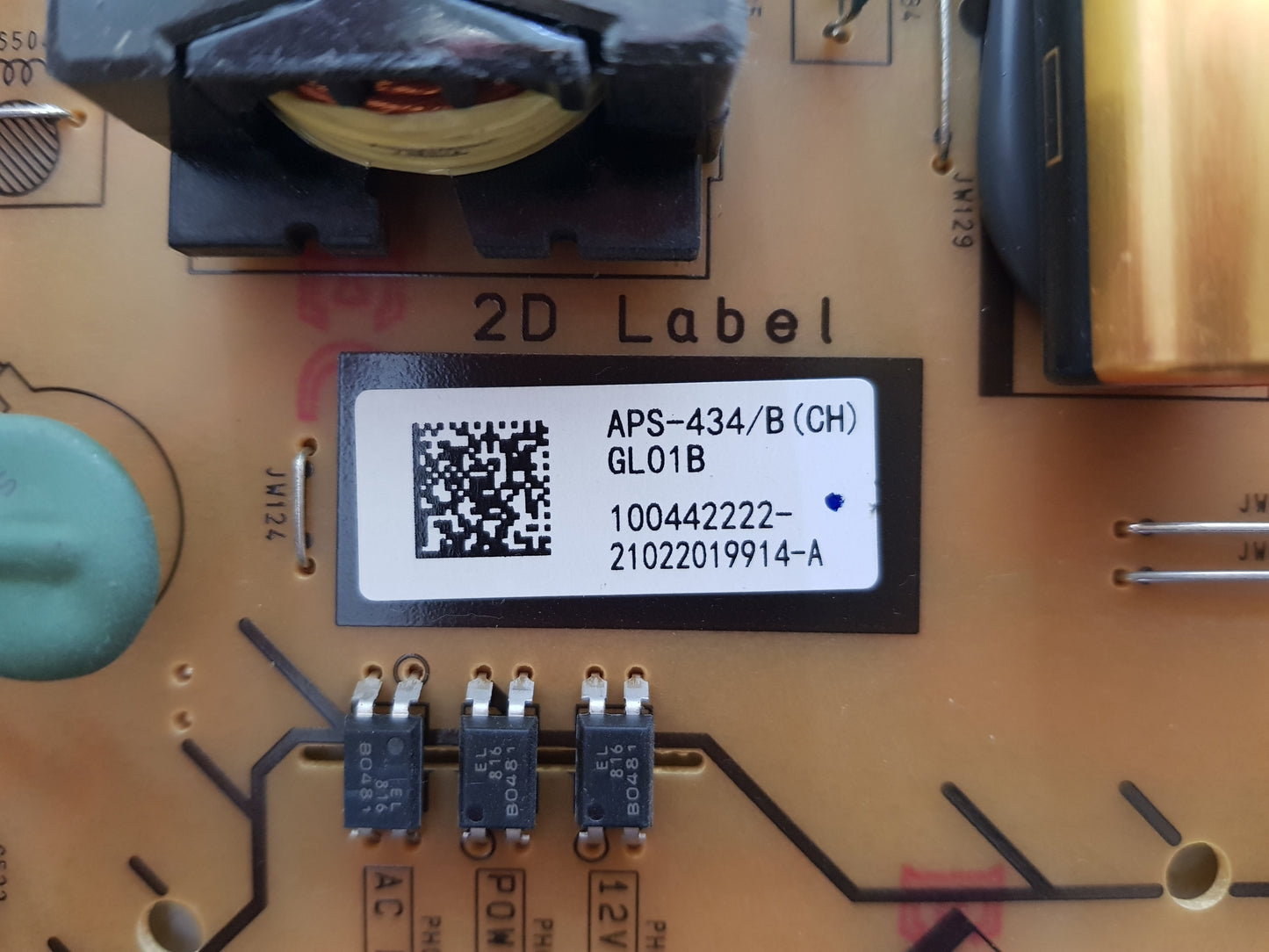 SONY KD- 55X85J POWER SUPPLY BOARD GL01 100985711 100442222 APS-434/B 100985711