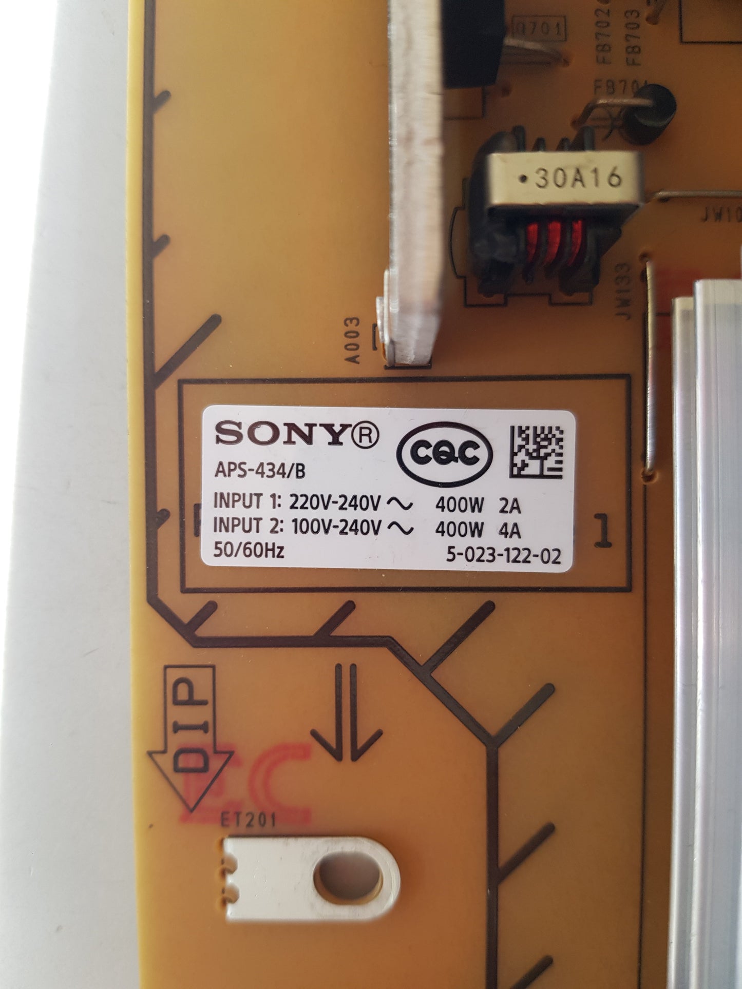 SONY KD- 55X85J POWER SUPPLY BOARD GL01 100985711 100442222 APS-434/B 100985711