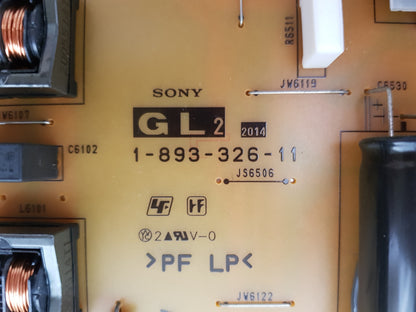 SONY KDL- 60W600B POWER SUPPLY BOARD GL2 APS-374 1-893-326-11 147458612