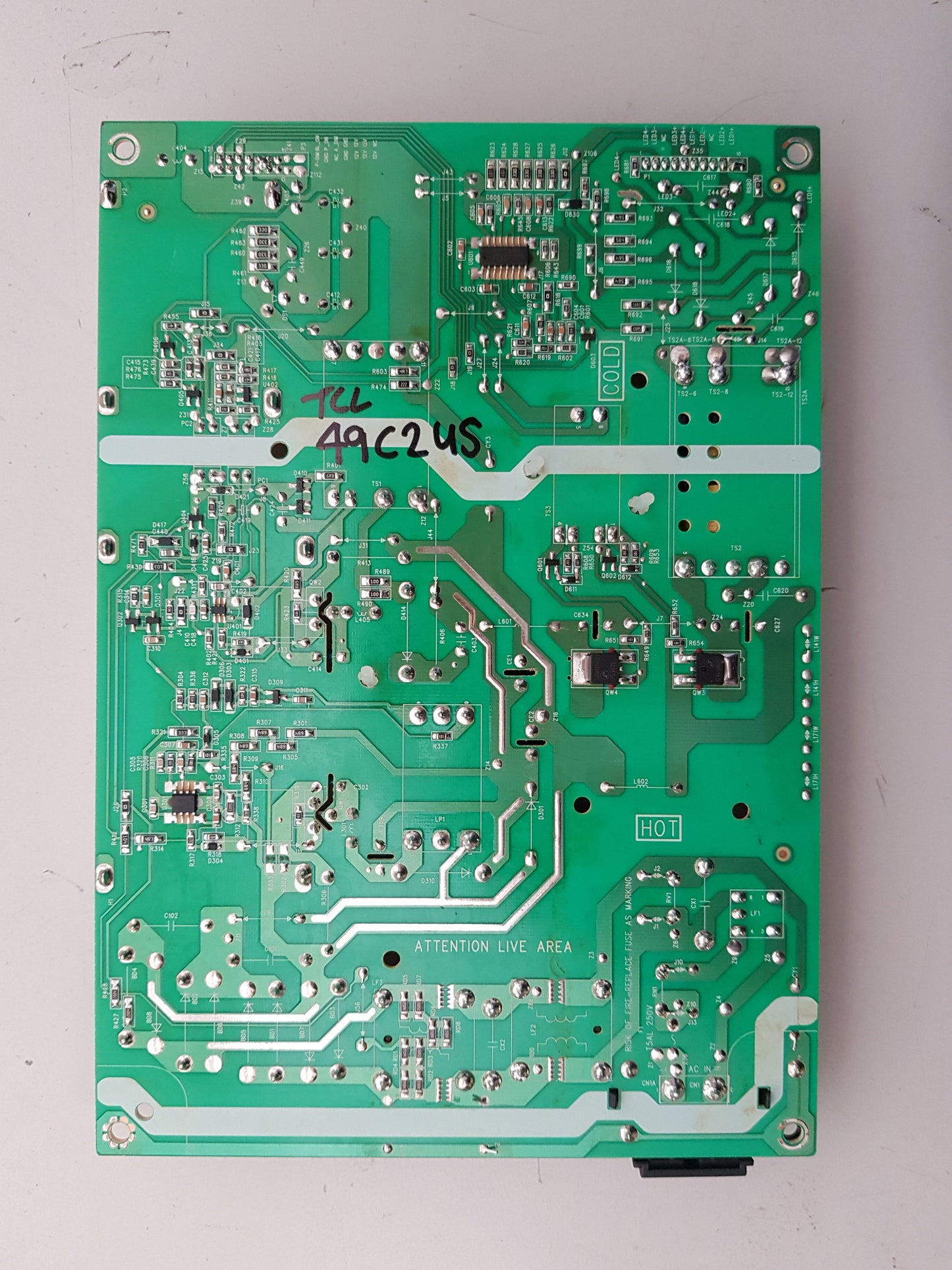 TCL 49C2US POWER SUPPLY BOARD 40-L141H4-PWG1CG 08-L141W54-PW200AA