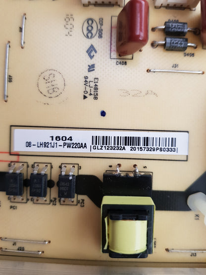 TCL 55E5900US POWER SUPPLY BOARD 40-LH9211-PWB1XG 08-LH921J1-PW2200AA