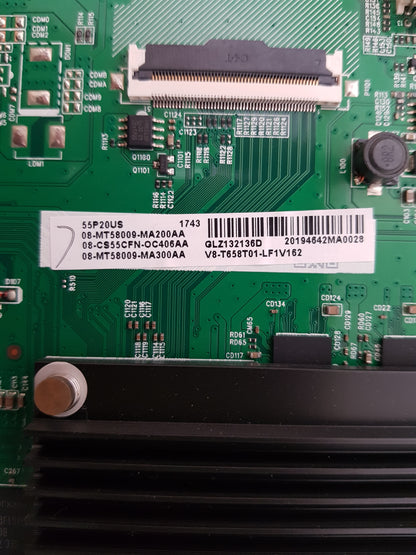 TCL 55P20US MAIN BOARD 40-MT58DU-MAB4HG 08-CS55CFN-OC406AA