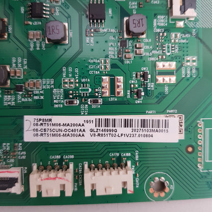 TCL 75P8MR MAIN BOARD 40-RT51M1-MAB2HG V8-R851T02-LF1V