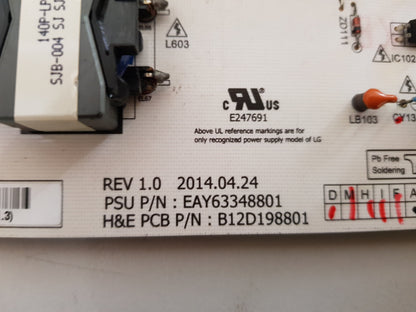 LG 55EC930T POWER SUPPLY BOARD EAY63348801 LGP55F-14OP