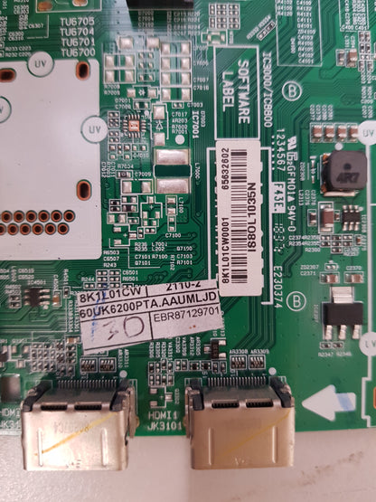 LG 60UK6200PTA .AAUMLJD MAIN BOARD EBR87129701 EBT65632602 EAX67872805 1.1