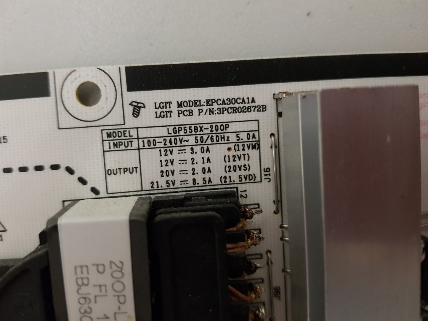 LG OLED  55BXPTA POWER SUPPLY BOARD  EAY65768801 / EAY65768823 LGP55BX-200P
