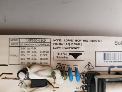LG 55EG910T POWER SUPPLY BOARD EAY63989802 LGP55C-15OP