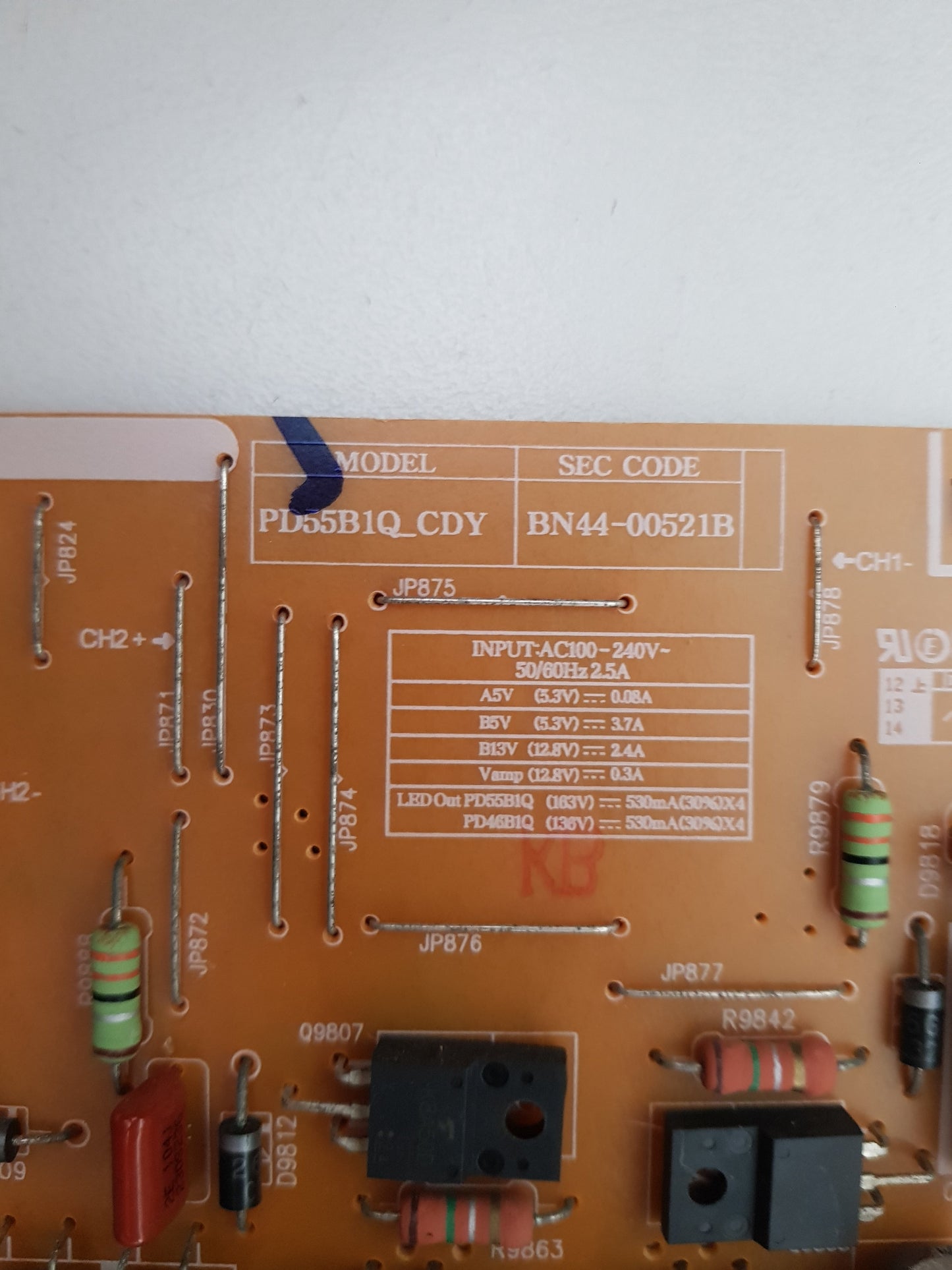 SAMSUNG UA55ES6600 UA55ES6700 UA55ES6800 POWER SUPPLY BOARD BN44-00521B PD55B1Q_CDY