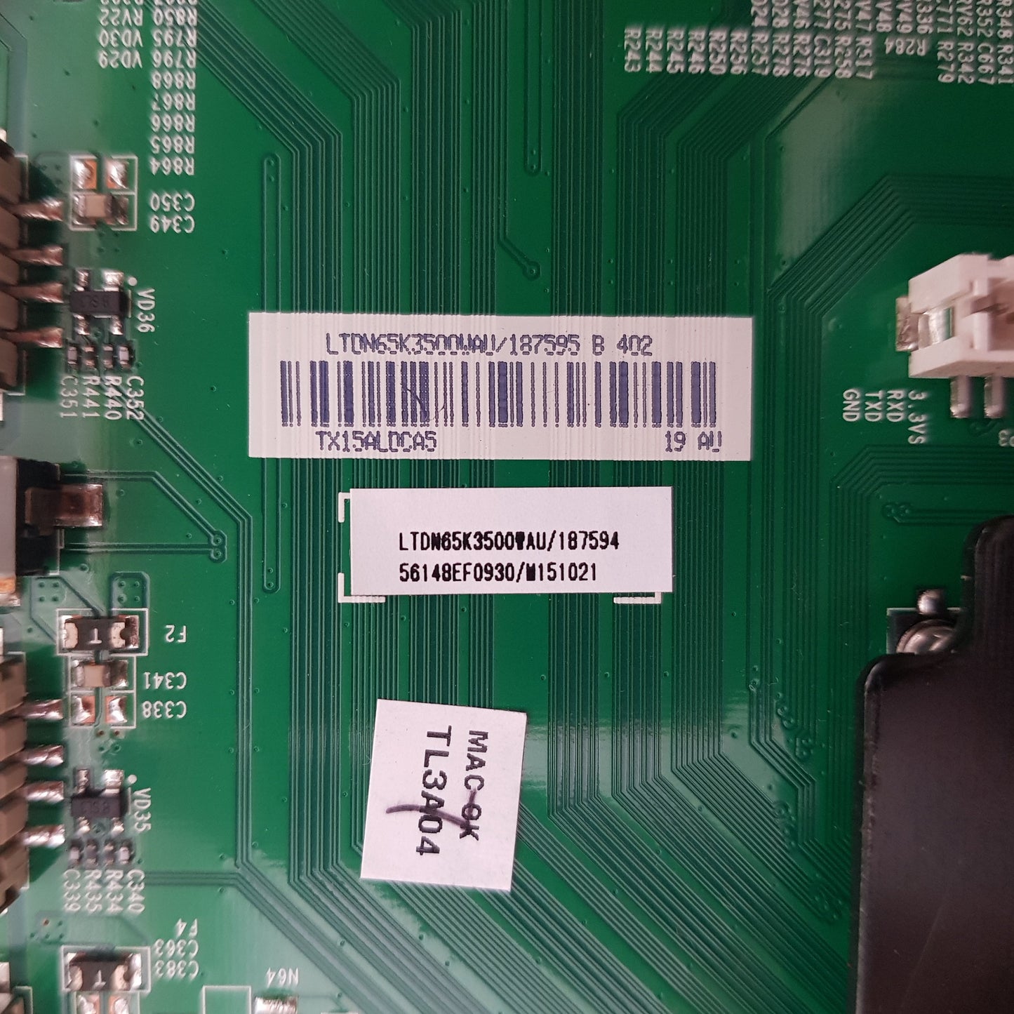 HISENSE 65K3500PW MAIN BOARD RSAG7.820.6450 LTD65K3500WAU 187595
